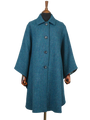 Harris Tweed Ladies Buttoned Long Cape Teal