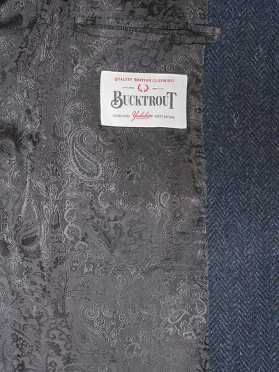 Harris Tweed Chelsea Coat Navy Herringbone