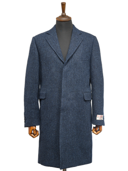 Harris Tweed Chelsea Coat Navy Herringbone