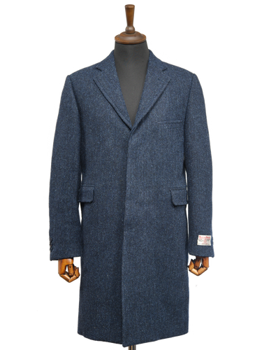 Harris Tweed Chelsea Coat Navy Herringbone