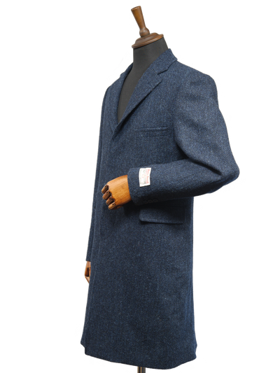 Harris Tweed Chelsea Coat Navy Herringbone