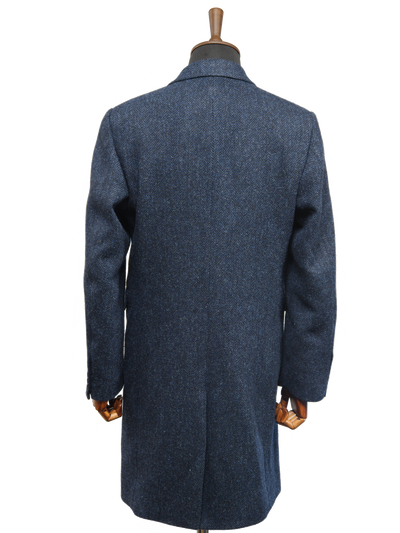 Harris Tweed Chelsea Coat Navy Herringbone