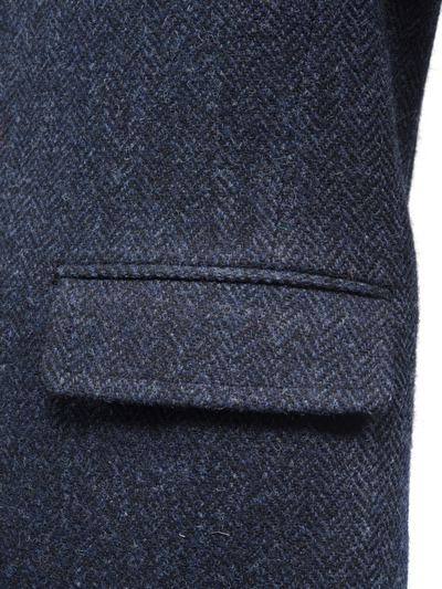 Harris Tweed Chelsea Coat Navy Herringbone