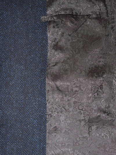 Harris Tweed Chelsea Coat Navy Herringbone