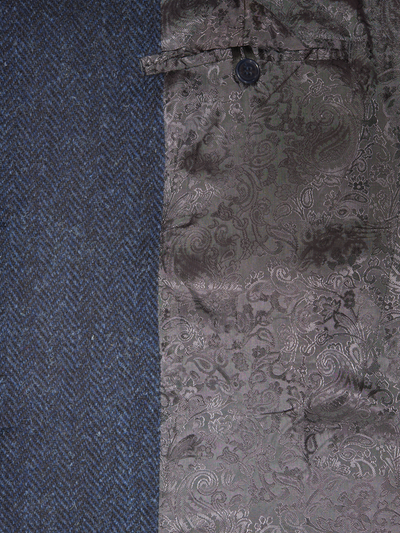 Harris Tweed Chelsea Coat Navy Herringbone