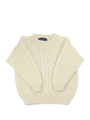 Childrens Aran Crew Neck Jumper Ecru