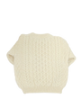 Childrens Aran Crew Neck Jumper Ecru