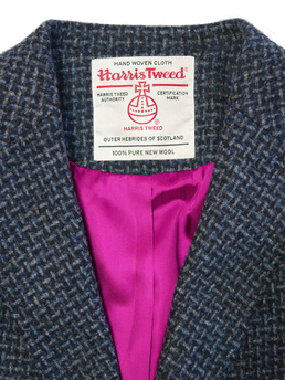Harris Tweed Christine Coat Navy Mix Basket Weave