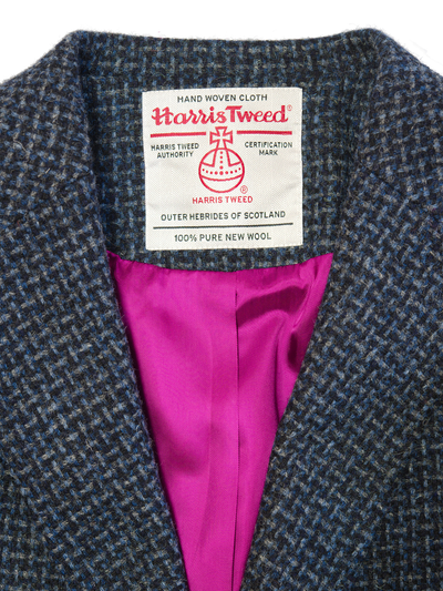 Harris Tweed Christine Coat Navy Mix Basket Weave