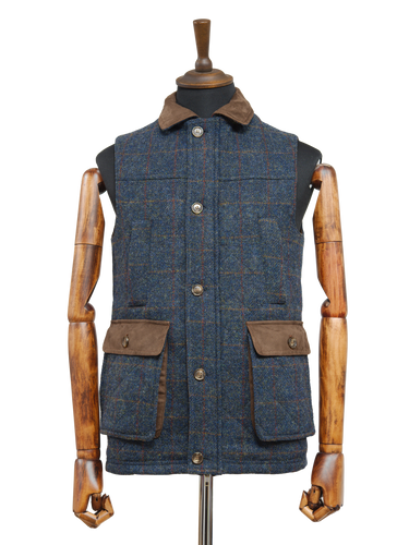 Harris Tweed Chuck Country Gilet - Blue Multi