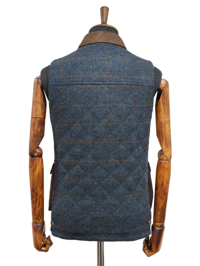 Harris Tweed Chuck Country Gilet Blue Multi