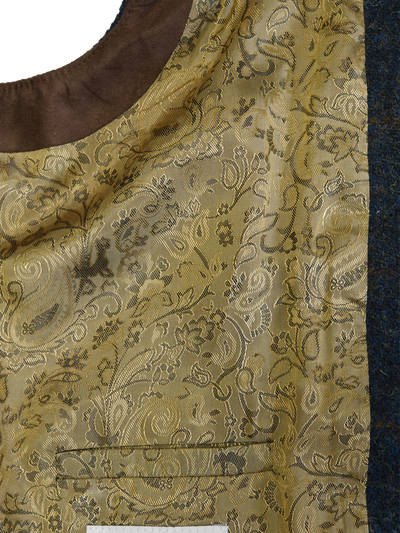 Harris Tweed Chuck Country Gilet Blue Multi