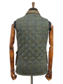 Harris Tweed Chuck Country Gilet Green Herringbone With Overcheck