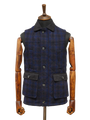 Harris Tweed Chuck Country Gilet Navy Block Check