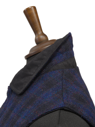 Harris Tweed Chuck Country Gilet Navy Block Check