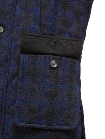 Harris Tweed Chuck Country Gilet Navy Block Check