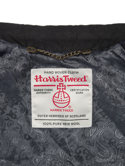 Harris Tweed Chuck Country Gilet Navy Block Check