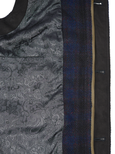 Harris Tweed Chuck Country Gilet Navy Block Check