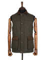 Harris Tweed Chuck Country Gilet - Forest Green Herringbone