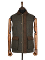 Harris Tweed Chuck Country Gilet - Forest Green Herringbone
