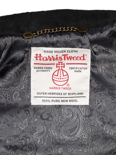 Harris Tweed Chuck Country Gilet - Navy Herringbone