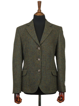 Harris Tweed Claire Jacket Forest Green Herringbone