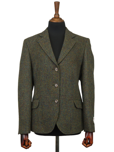 Harris Tweed Claire Jacket - Forest Green Herringbone