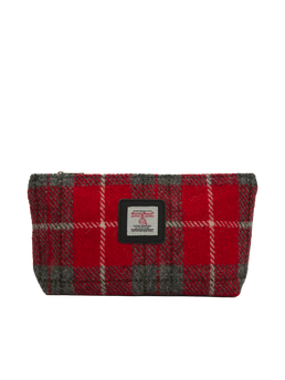 Harris Tweed Cosmetic Bag A0101 (Black Leather)