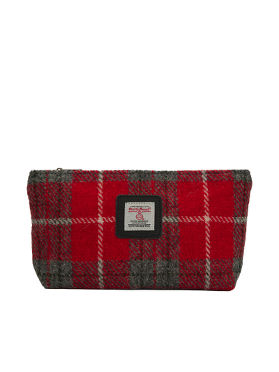 Harris Tweed Cosmetic Bag - A0101 (Black Leather)