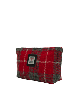 Harris Tweed Cosmetic Bag A0101 (Black Leather)