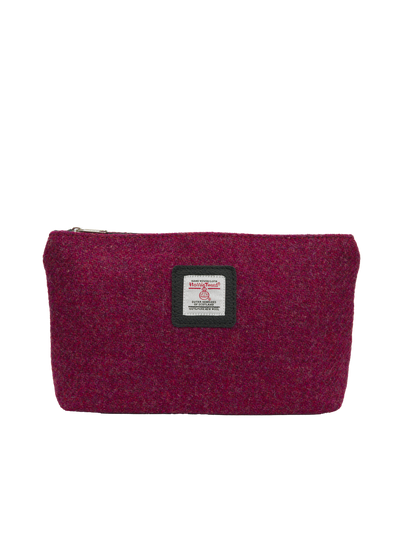 Harris Tweed Cosmetic Bag - 322 (Black Leather)
