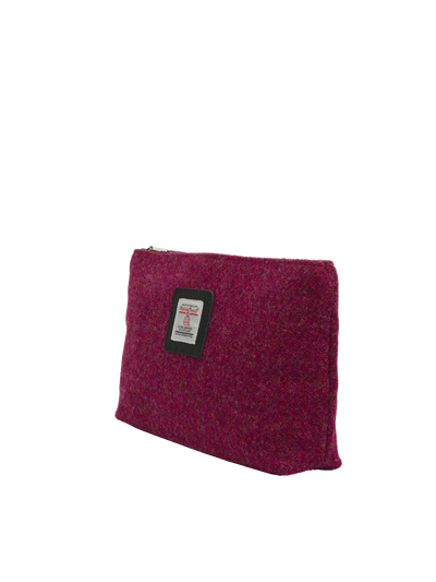 Harris Tweed Cosmetic Bag - 322 (Black Leather)