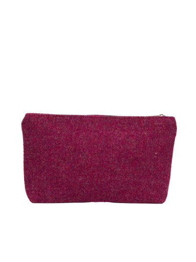 Harris Tweed Cosmetic Bag - 322 (Black Leather)