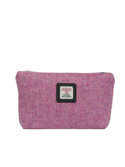 Harris Tweed Cosmetic Bag - 348 (Black Leather)