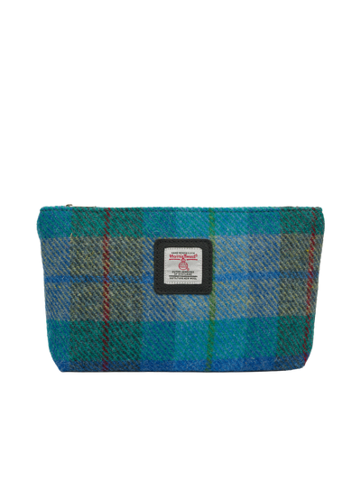 Harris Tweed Cosmetic Bag - A0163 (Black Leather)