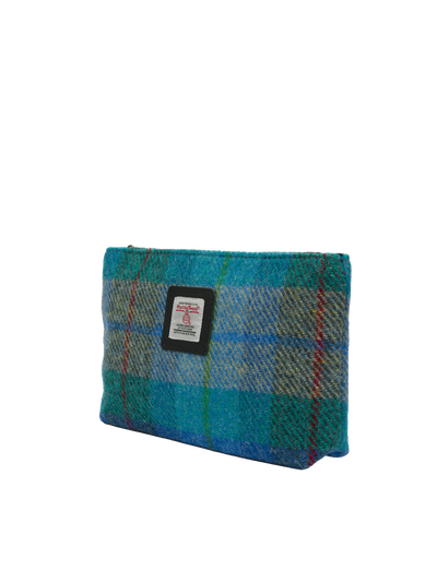 Harris Tweed Cosmetic Bag - A0163 (Black Leather)