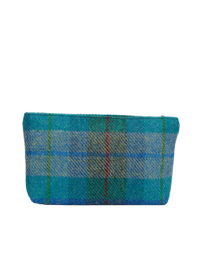 Harris Tweed Cosmetic Bag - A0163 (Black Leather)
