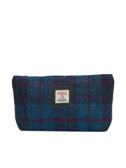 Harris Tweed Cosmetic Bag - A0174 (Black Leather)