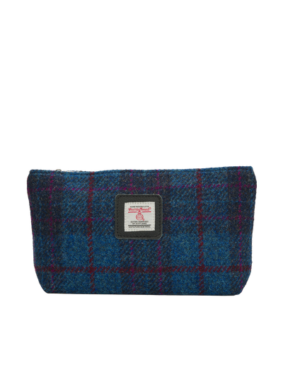 Harris Tweed Cosmetic Bag - A0174 (Black Leather)