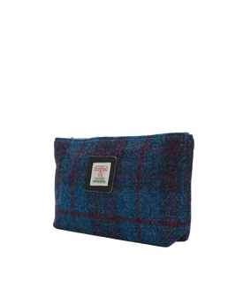 Harris Tweed Cosmetic Bag - A0174 (Black Leather)