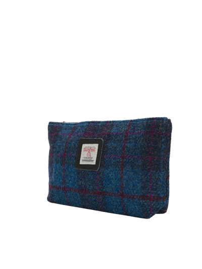 Harris Tweed Cosmetic Bag - A0174 (Black Leather)