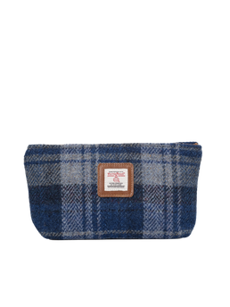 Harris Tweed Cosmetic Bag - A0237 (Tan Leather)