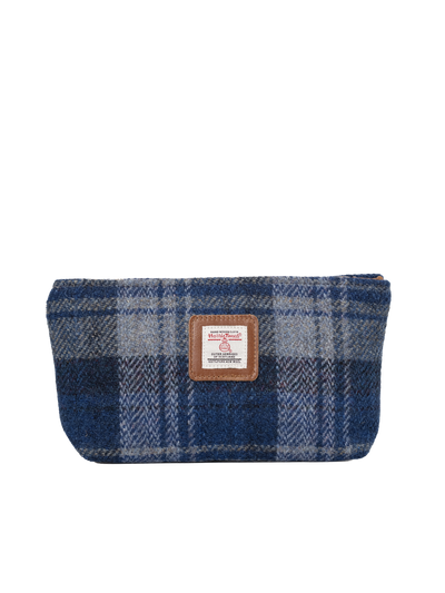 Harris Tweed Cosmetic Bag - A0237 (Tan Leather)