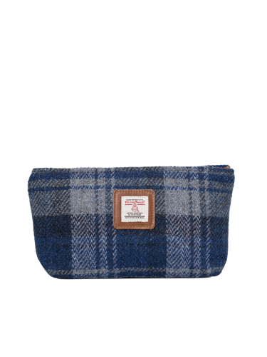 Harris Tweed Cosmetic Bag - A0237 (Tan Leather)
