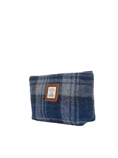Harris Tweed Cosmetic Bag - A0237 (Tan Leather)