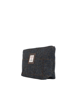 Harris Tweed Cosmetic Bag - A0239 (Brown Leather)