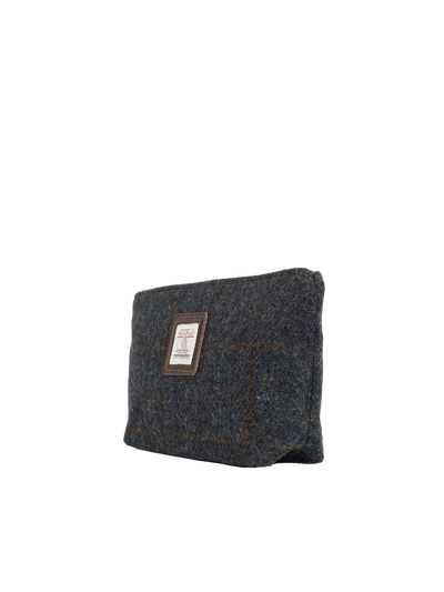 Harris Tweed Cosmetic Bag - A0239 (Brown Leather)