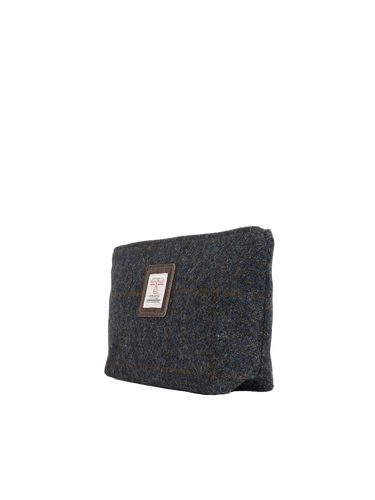 Harris Tweed Cosmetic Bag - A0239 (Brown Leather)