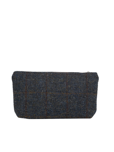 Harris Tweed Cosmetic Bag - A0239 (Brown Leather)