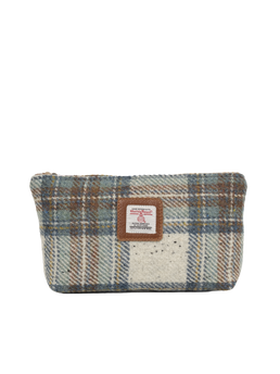 Harris Tweed Cosmetic Bag - A0259 (Tan Leather)